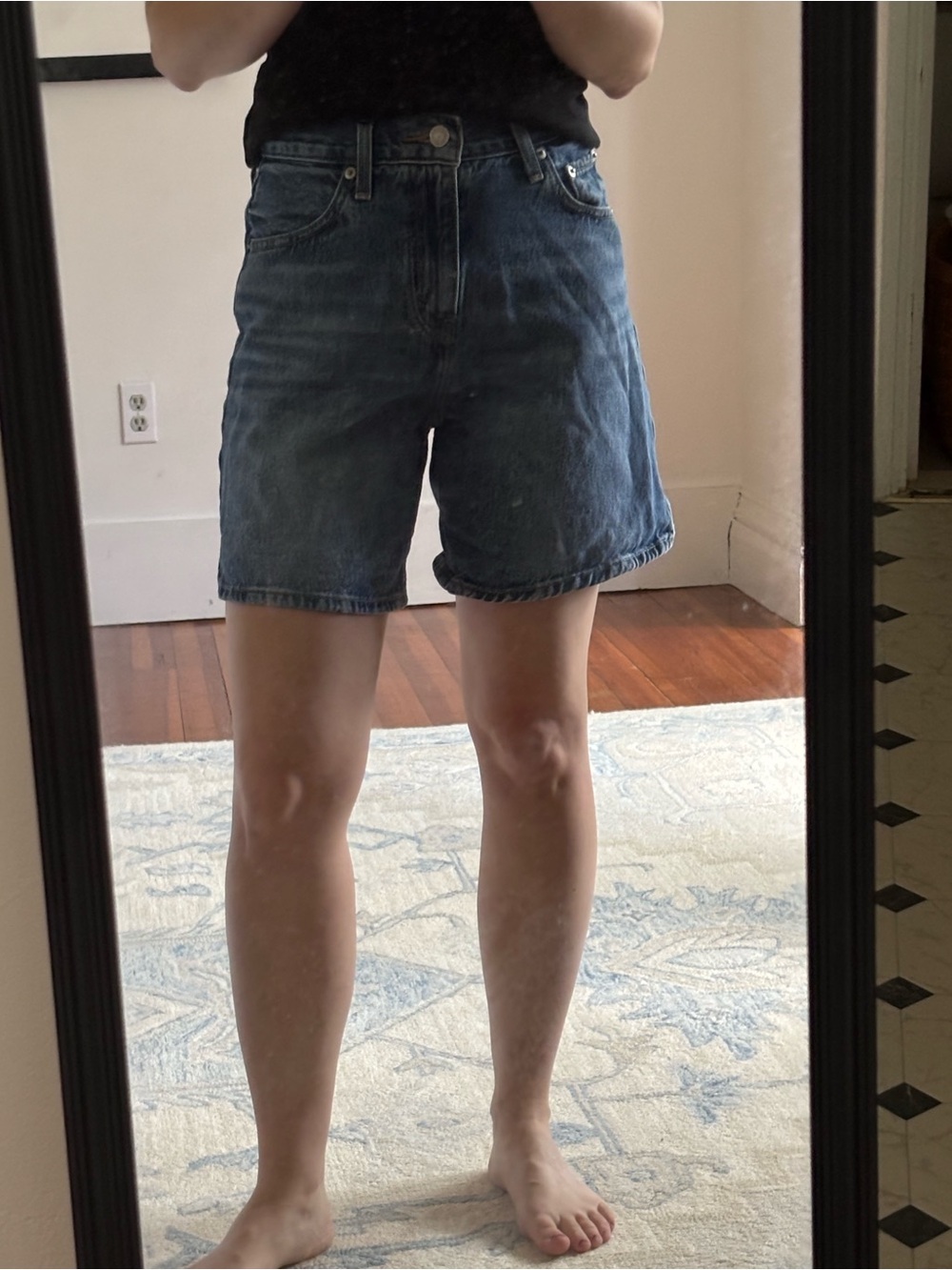 Levi's Dark Blue High-Rise Denim Shorts
